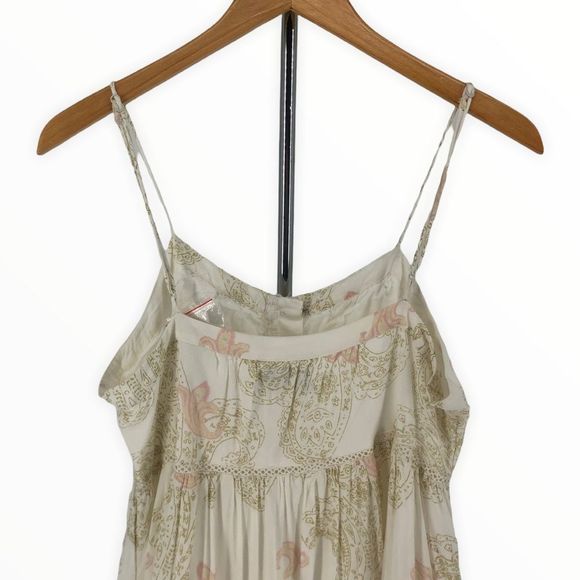 Urban Outfitters Cream Paisley Frocked Summery Mini Dress size Medium NWT - Picture 8 of 15